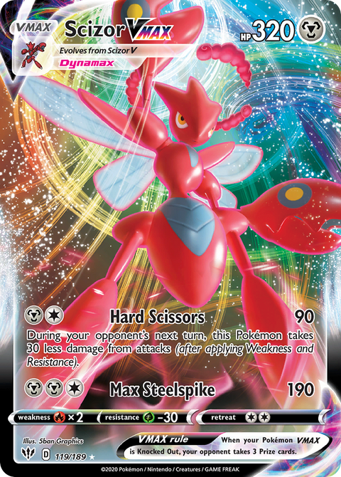 Scizor VMAX 119 Darkness Ablaze Pokémon card