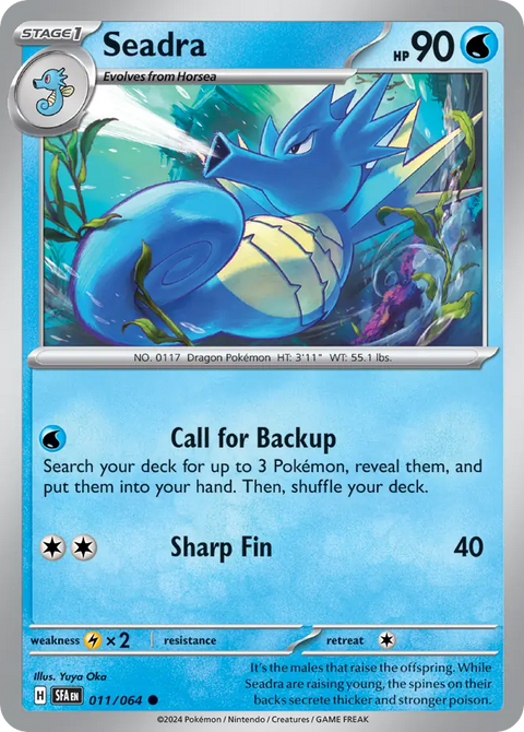 Seadra 11 Shrouded Fable Pokémon card