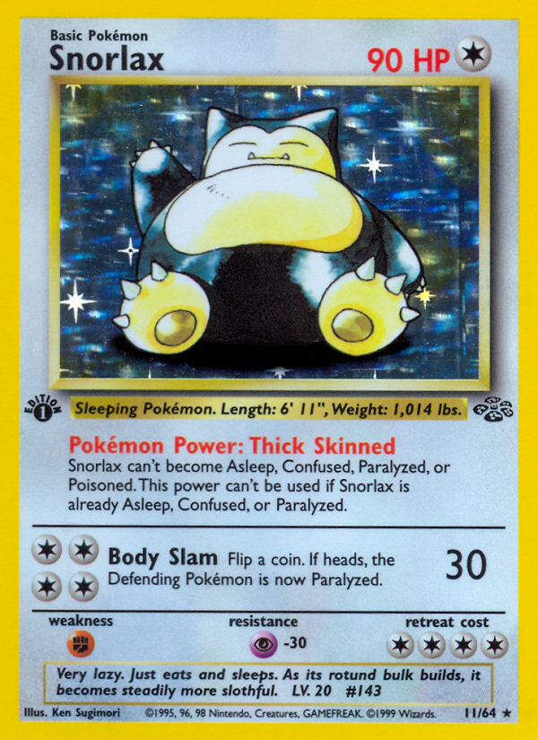 Snorlax 11 Jungle Pokémon card