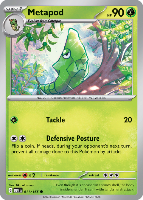 Metapod 11 151 Pokémon card