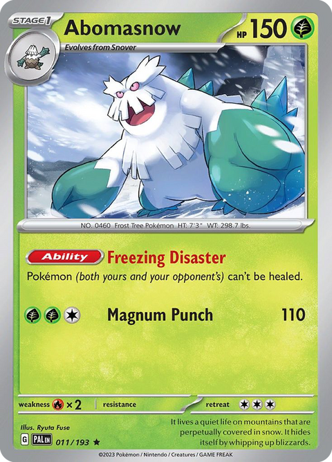 Abomasnow 11 Paldea Evolved Pokémon card