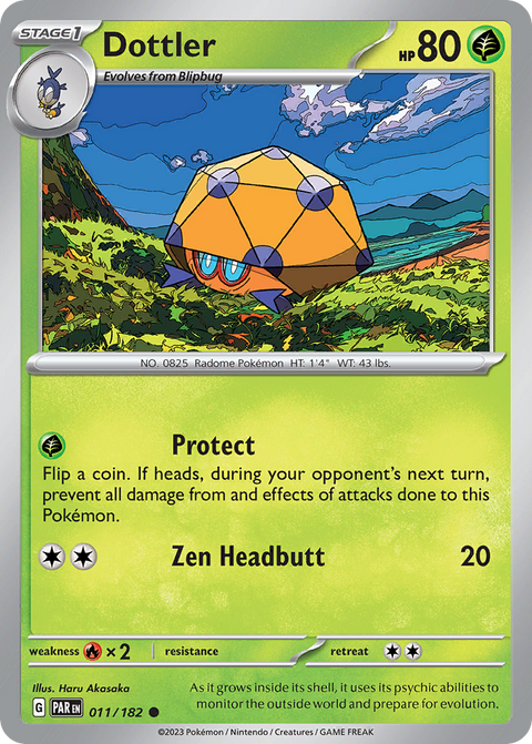 Dottler 11 Paradox Rift Pokémon card