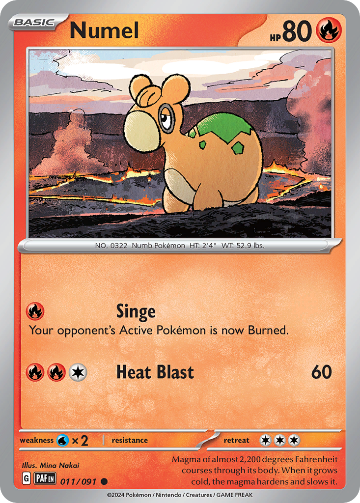 Numel 11 Paldean Fates Pokémon card