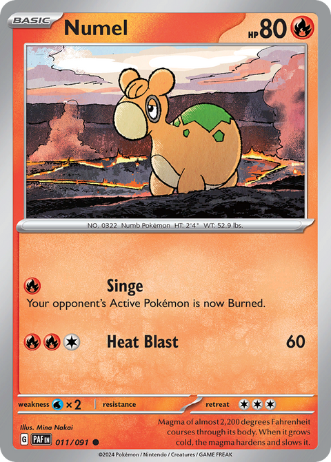 Numel 11 Paldean Fates Pokémon card