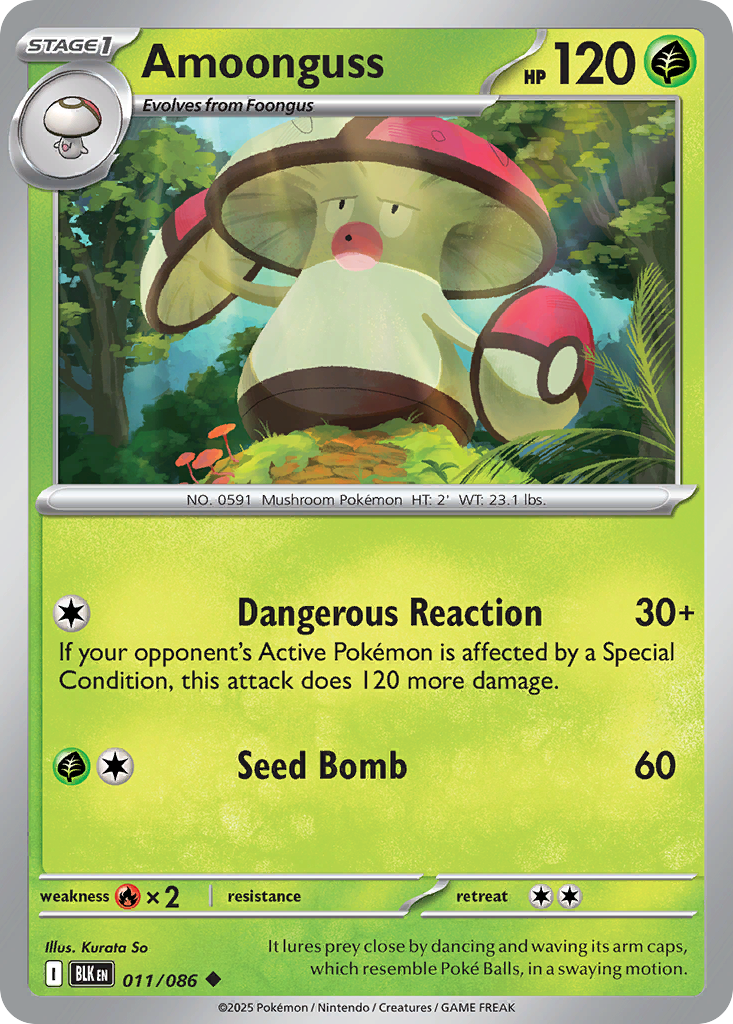 Amoonguss 11 Black Bolt Pokémon card