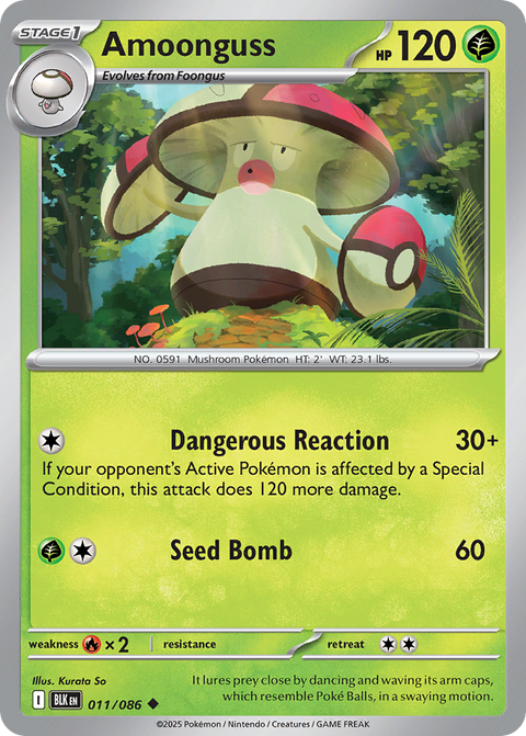 Amoonguss 11 Black Bolt Pokémon card