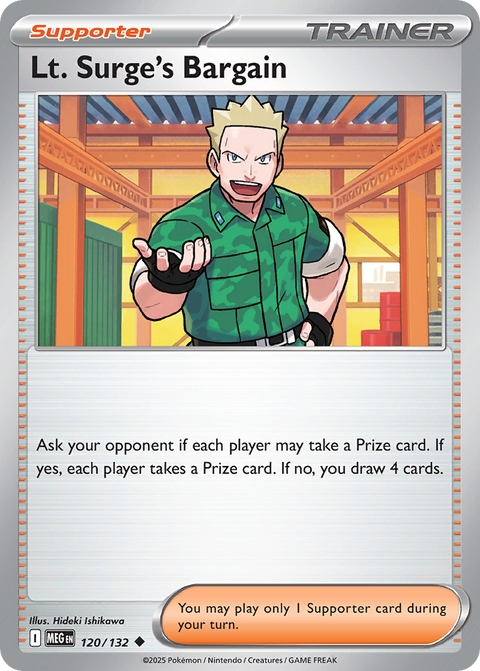 Lt. Surge's Bargain 120 Mega Evolution Pokémon card