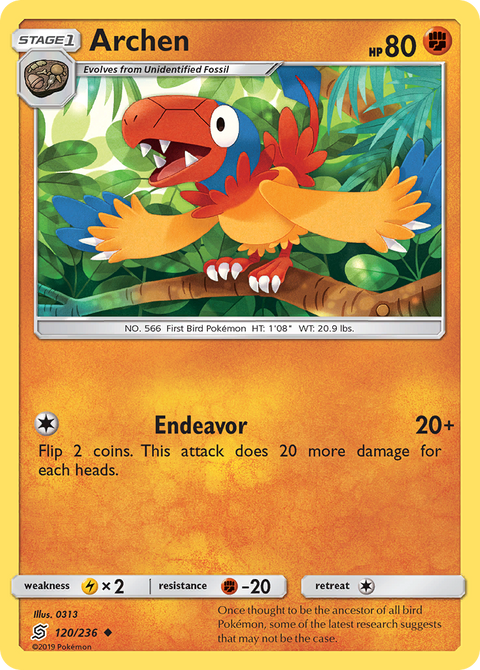 Archen 120 Unified Minds Pokémon card