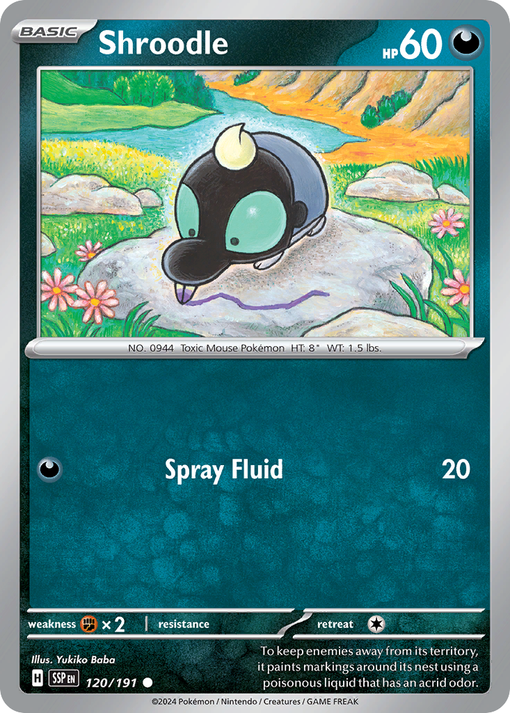 Shroodle 120 Surging Sparks Pokémon card