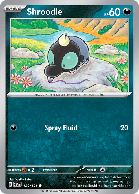 Shroodle 120 Surging Sparks Pokémon card