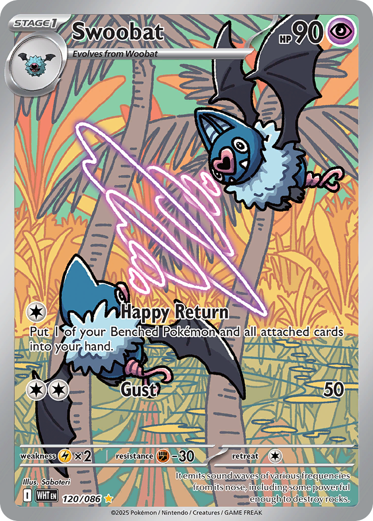 Swoobat 120 White Flare Pokémon card