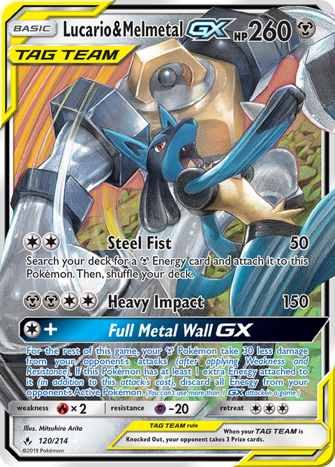 Lucario & Melmetal-GX 120 Unbroken Bonds Pokémon card