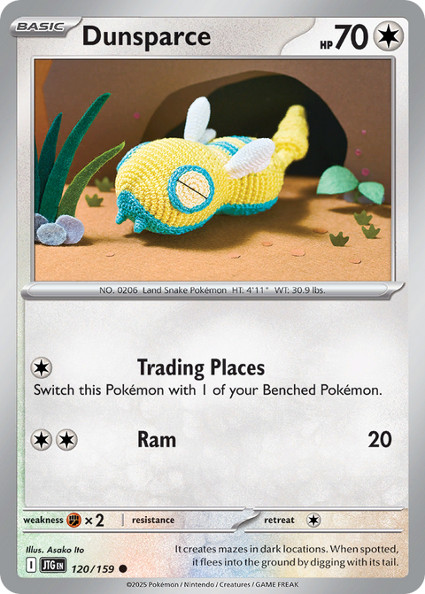 Dunsparce 120 Journey Together Pokémon card