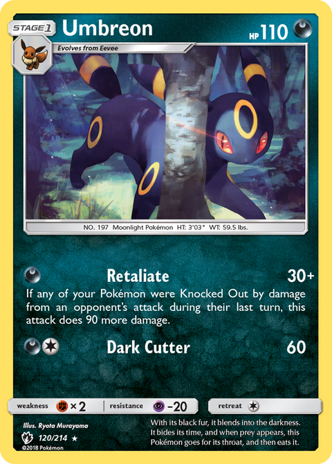 Umbreon 120 Lost Thunder Pokémon card