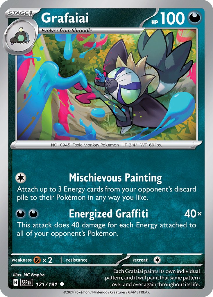 Grafaiai 121 Surging Sparks Pokémon card