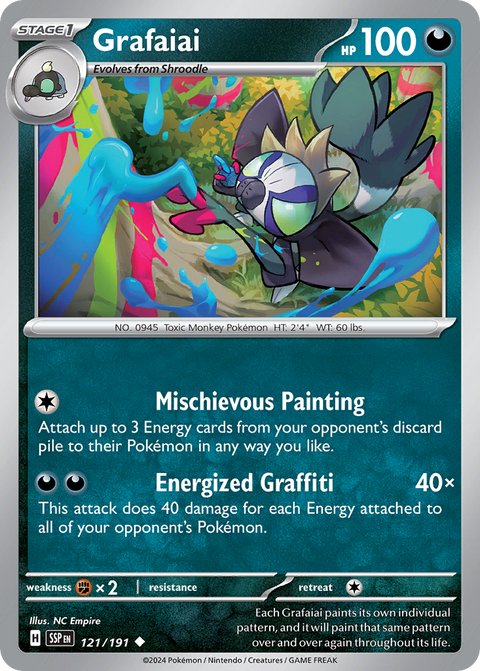Grafaiai 121 Surging Sparks Pokémon card