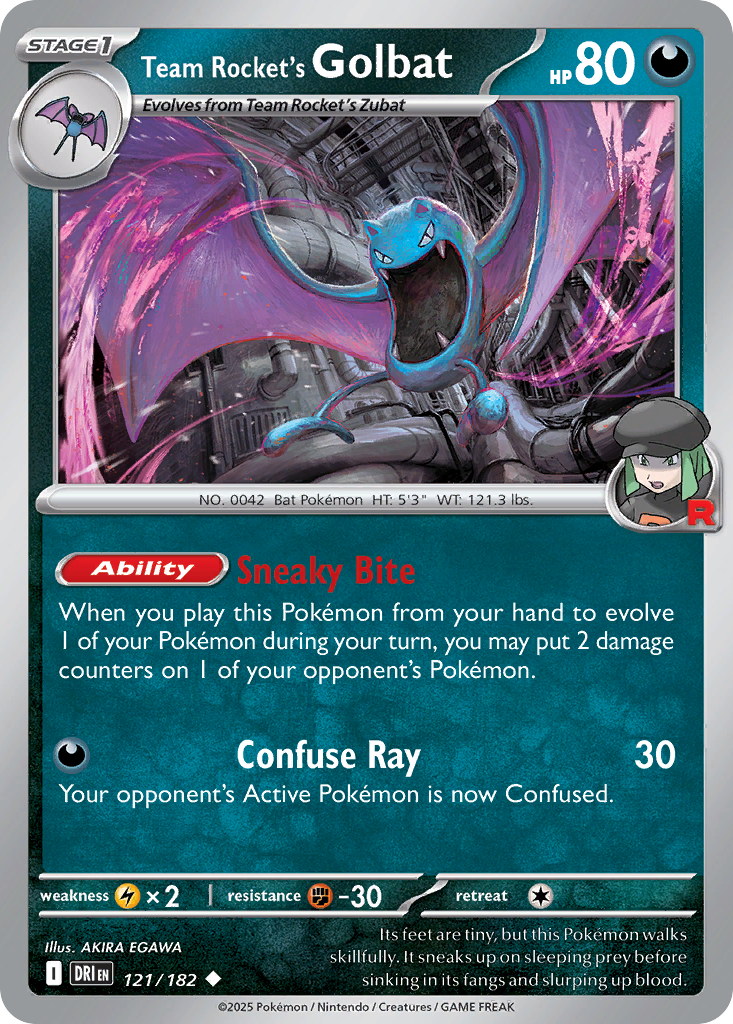 Team Rocket's Golbat 121 Destined Rivals Pokémon card
