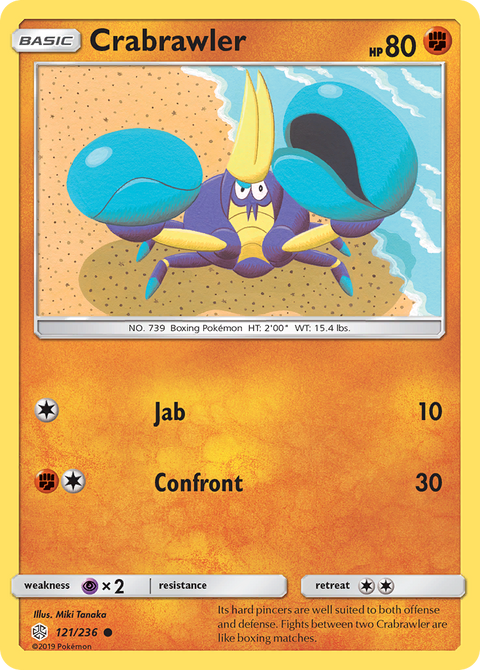 Crabrawler 121 Cosmic Eclipse Pokémon card