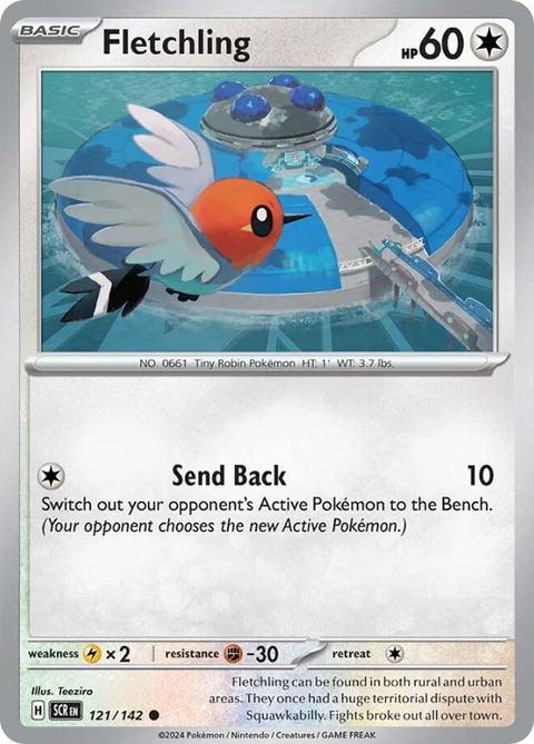 Fletchling 121 Stellar Crown Pokémon card