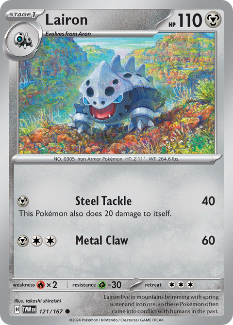Lairon 121 Twilight Masquerade Pokémon card