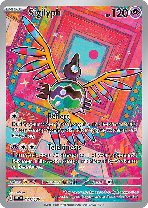 Sigilyph 121 White Flare Pokémon card