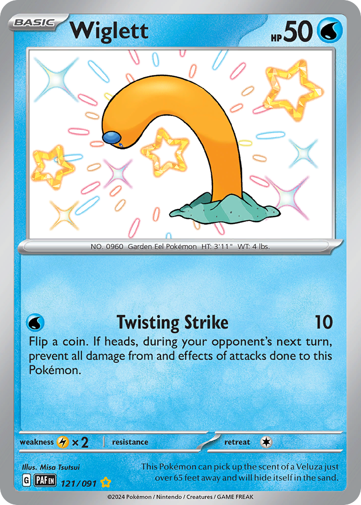 Wiglett 121 Paldean Fates Pokémon card