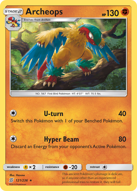 Archeops 121 Unified Minds Pokémon card