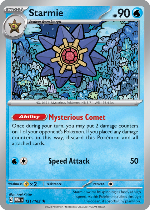 Starmie 121 151 Pokémon card