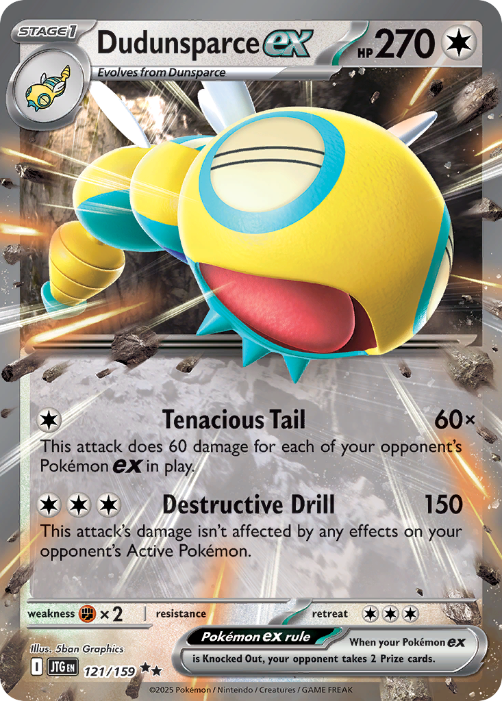Dudunsparce ex 121 Journey Together Pokémon card
