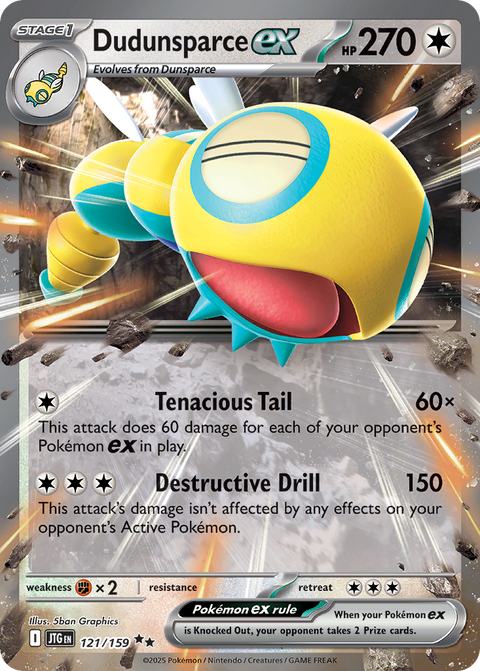 Dudunsparce ex 121 Journey Together Pokémon card