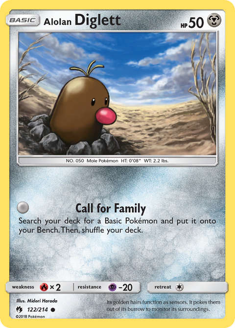 Alolan Diglett 122 Lost Thunder Pokémon card