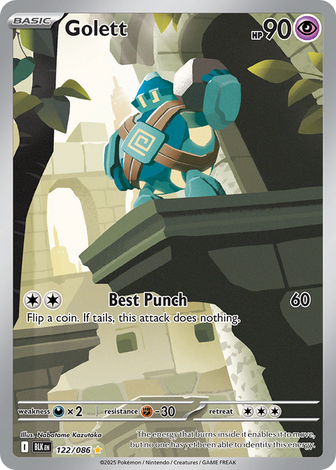 Golett 122 Black Bolt Pokémon card