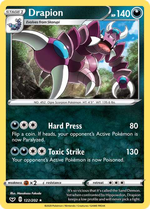 Drapion 122 Sword & Shield Pokémon card