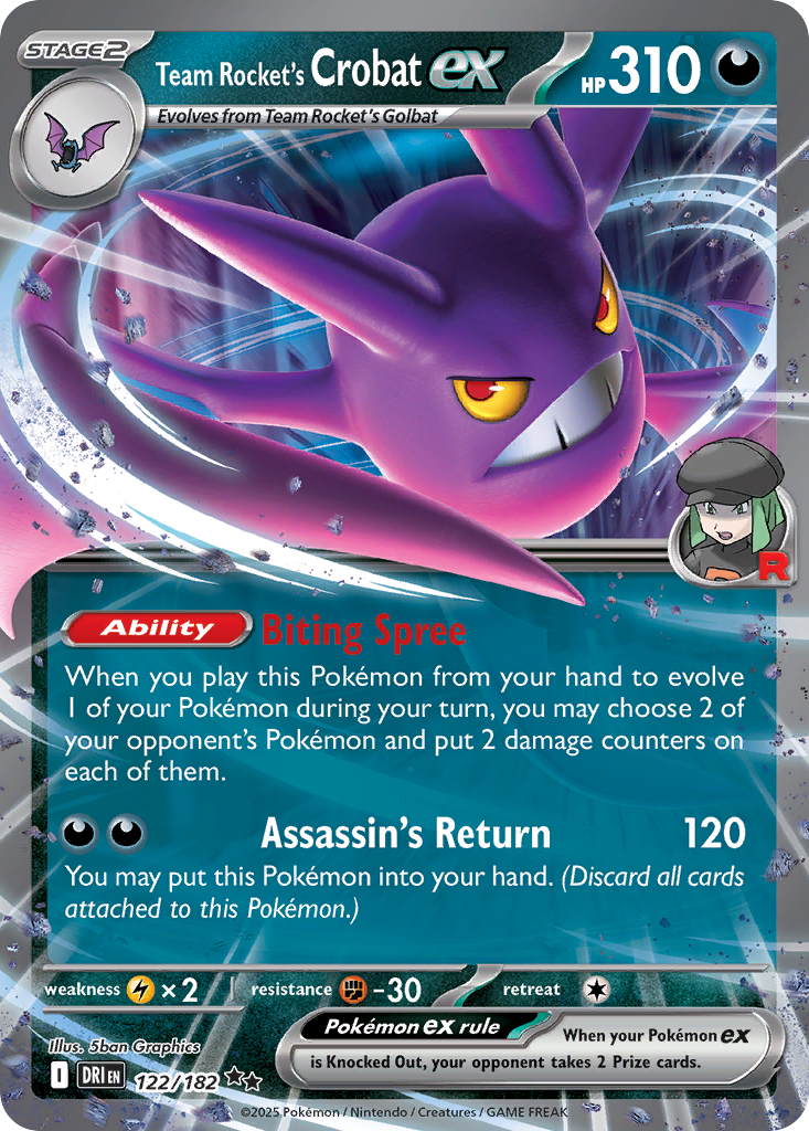Team Rocket's Crobat ex 122 Destined Rivals Pokémon card