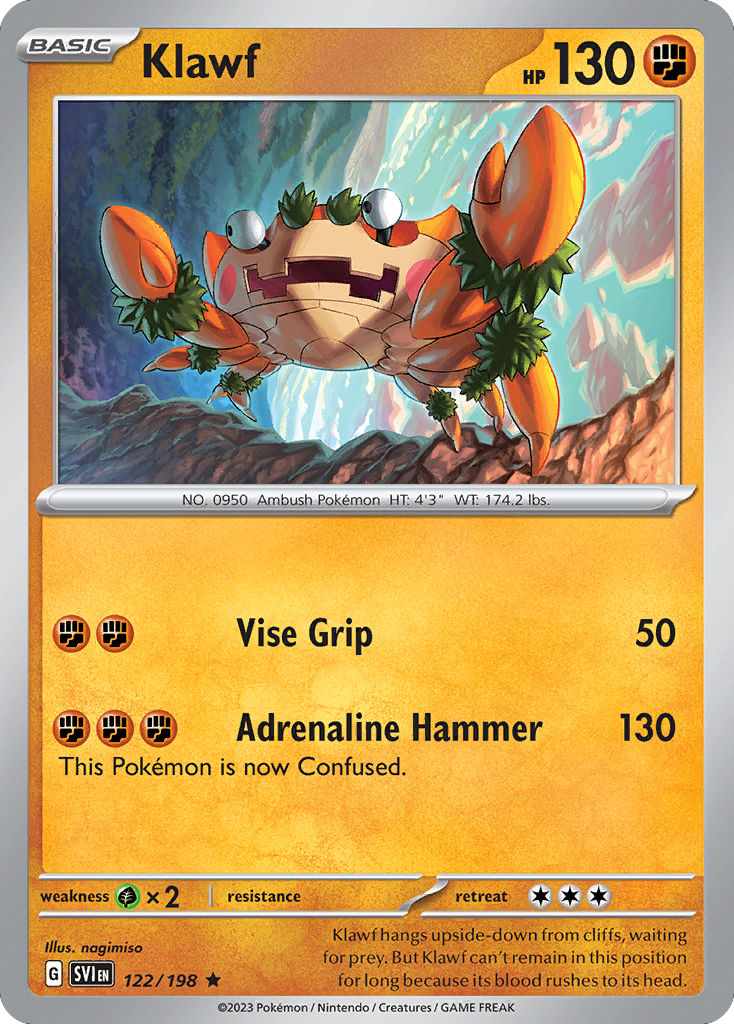 Klawf 122 Scarlet & Violet Pokémon card