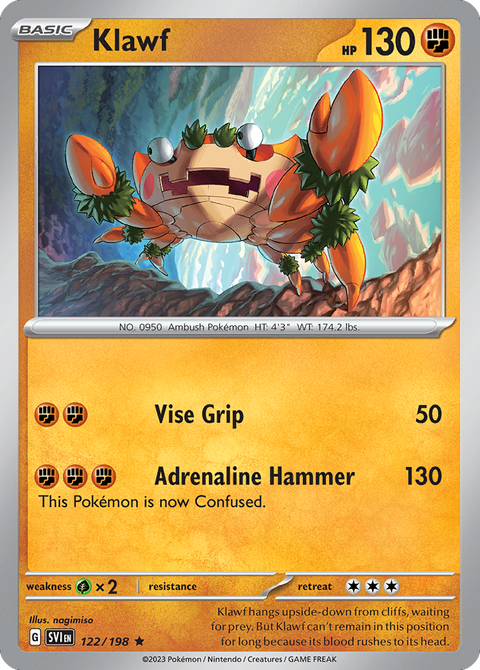 Klawf 122 Scarlet & Violet Pokémon card