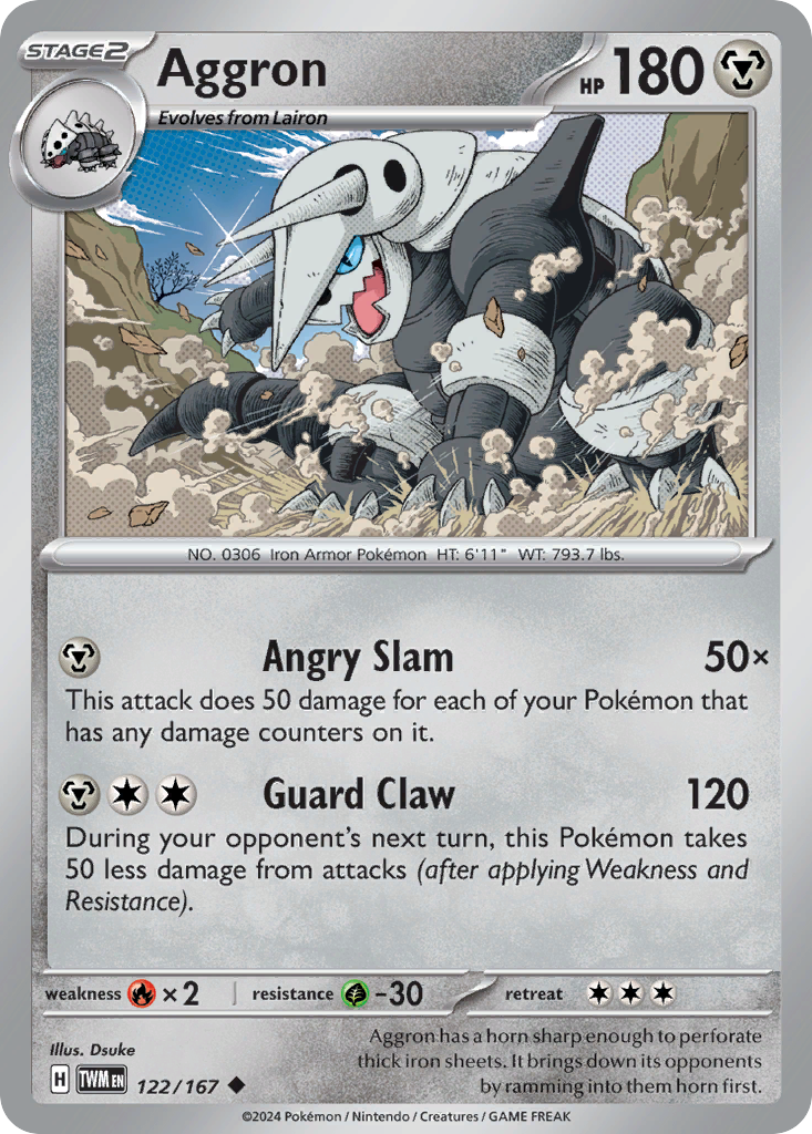 Aggron 122 Twilight Masquerade Pokémon card