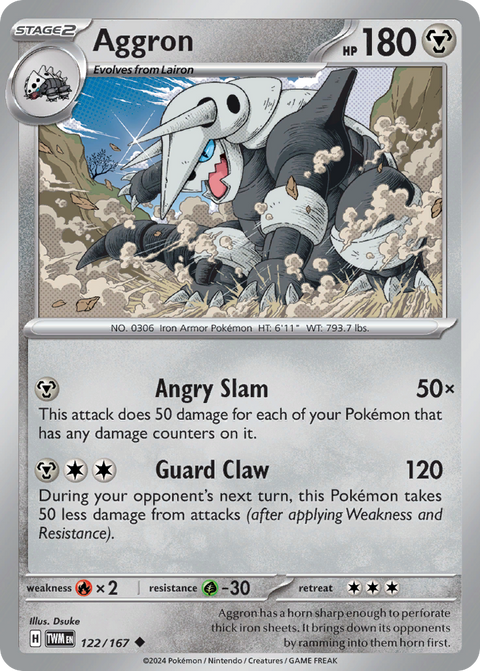 Aggron 122 Twilight Masquerade Pokémon card