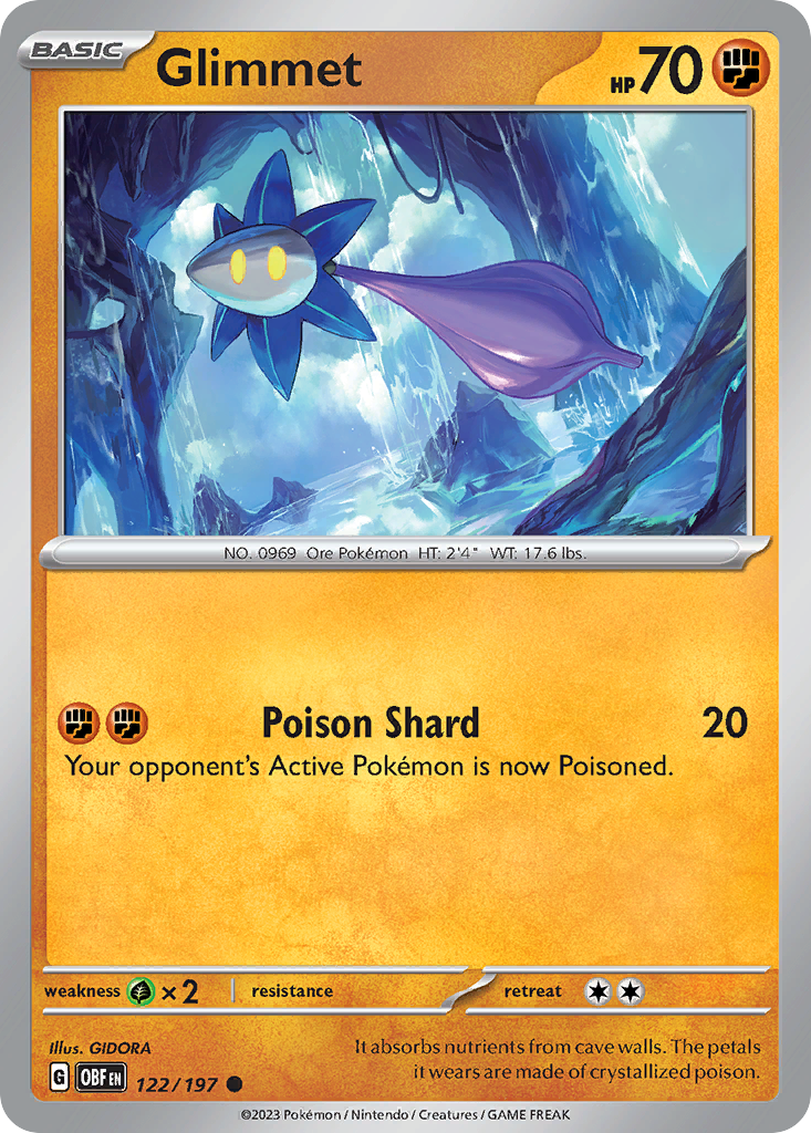 Glimmet 122 Obsidian Flames Pokémon card