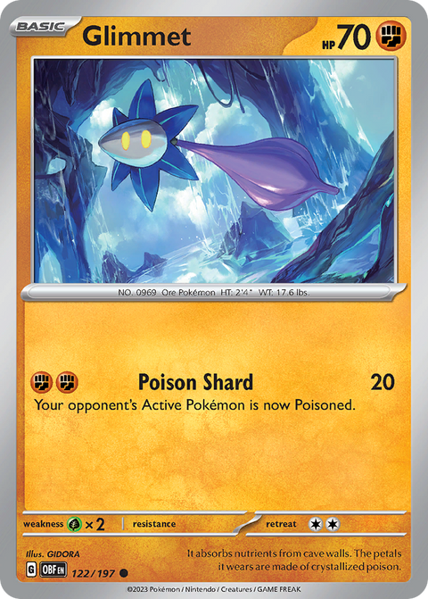 Glimmet 122 Obsidian Flames Pokémon card