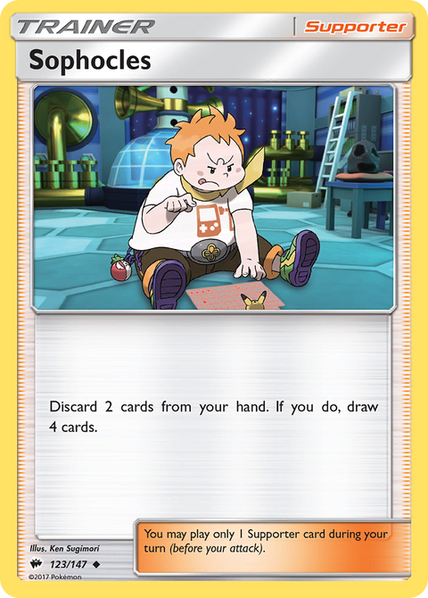 Sophocles 123 Burning Shadows Pokémon card