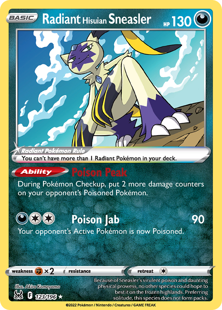 Radiant Hisuian Sneasler 123 Lost Origin Pokémon card