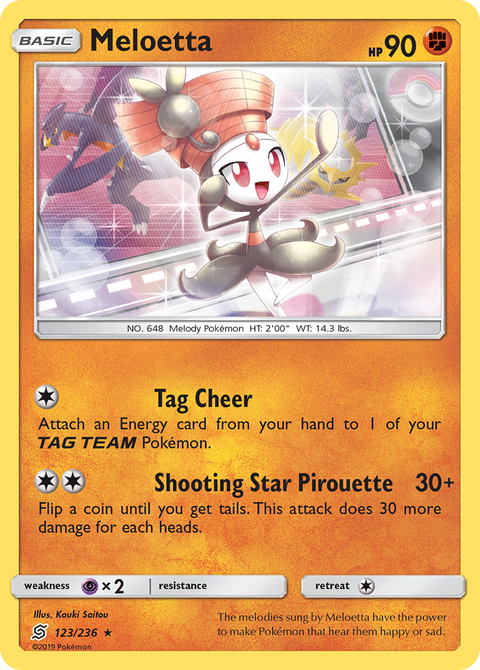 Meloetta 123 Unified Minds Pokémon card