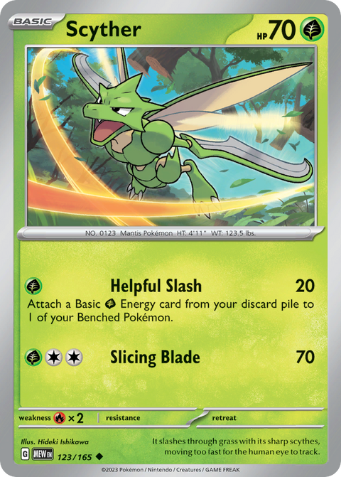 Scyther 123 151 Pokémon card