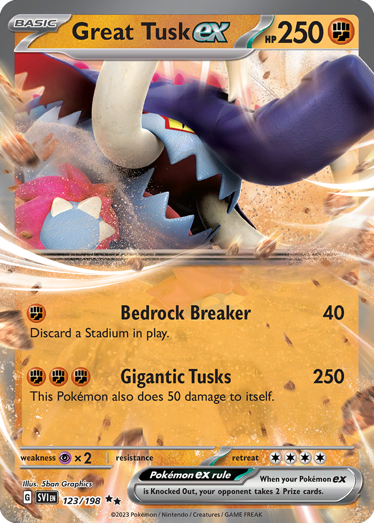 Great Tusk ex 123 Scarlet & Violet Pokémon card