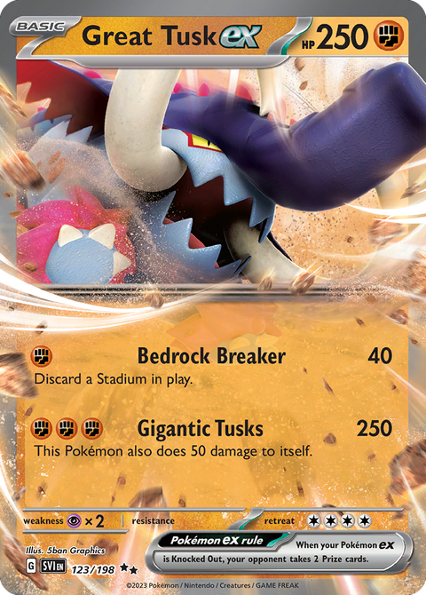 Great Tusk ex 123 Scarlet & Violet Pokémon card