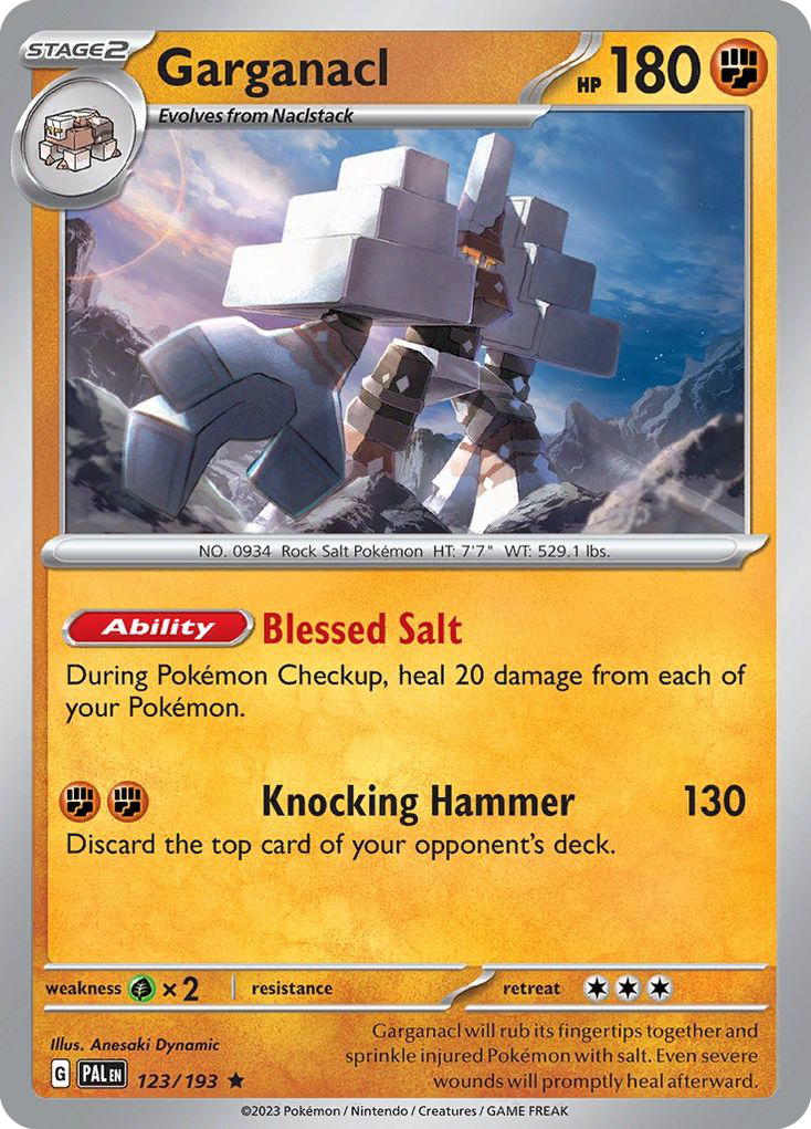 Garganacl 123 Paldea Evolved Pokémon card