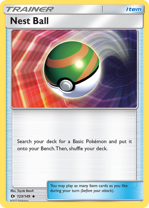 Nest Ball 123 Sun & Moon Pokémon card