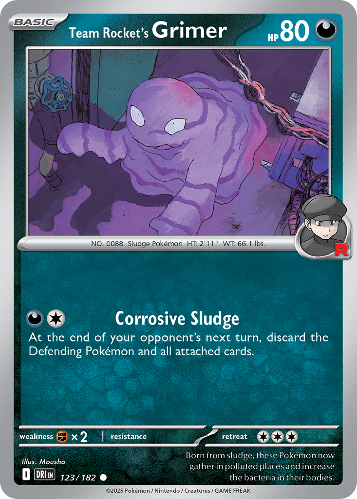Team Rocket's Grimer 123 Destined Rivals Pokémon card