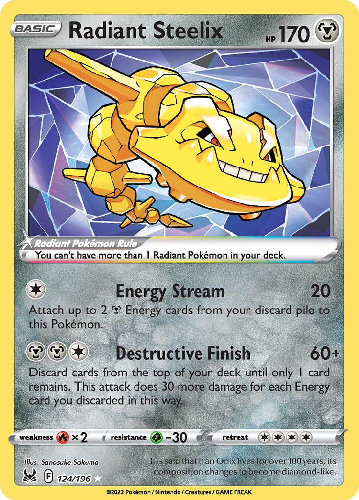 Radiant Steelix 124 Lost Origin Pokémon card